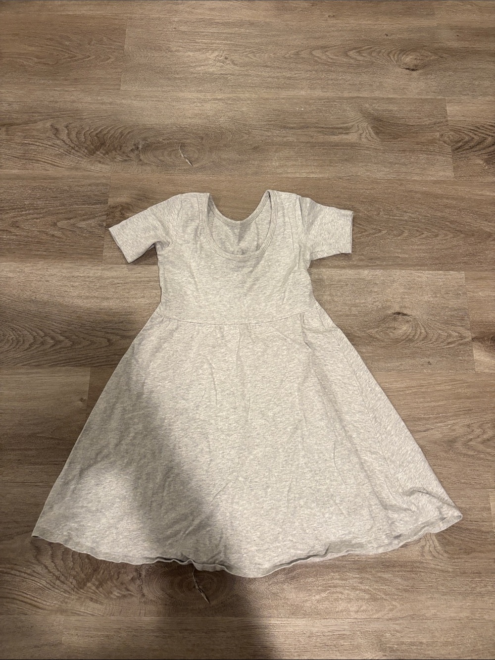 Nordstrom Light Heather Gray Short Sleeve Knit Skater Dress